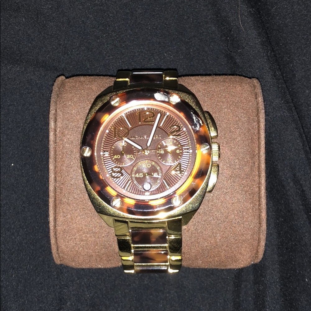 Michael Kors Large Face Tortoise Shell Watch